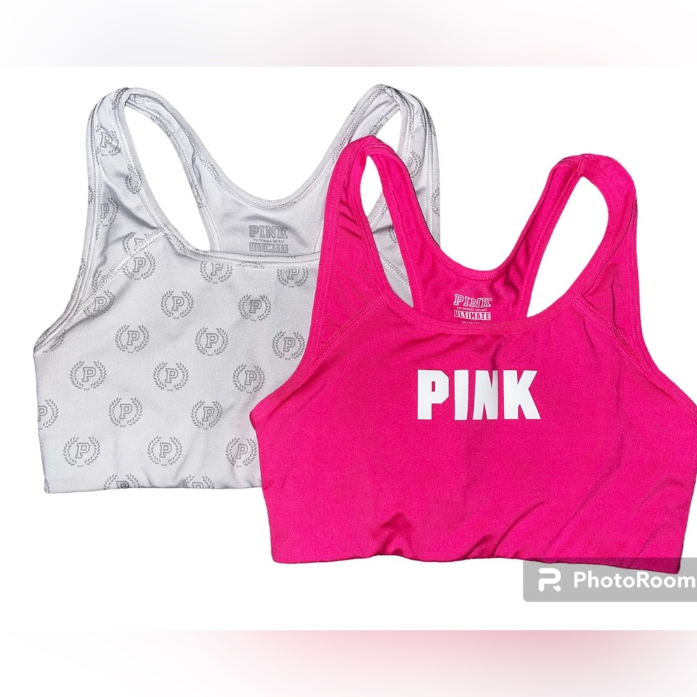 (2) PINK Victoria’s Secret Sports Bras XS